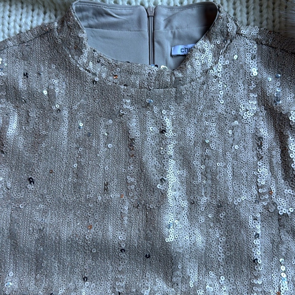 Chico’s Sequin Long Sleeve Size L Top